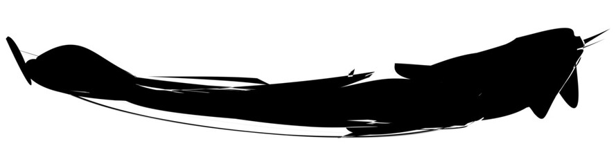 Grunge badge brush hand drawn black sticker isolated design element.