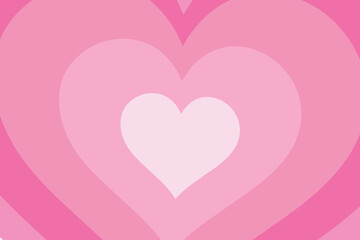 Vector illustration of a pink heart background pattern featuring romantic shapes for a happy Valentine's Day greeting card 