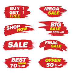 set of red sale labels