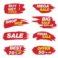 set of red sale labels