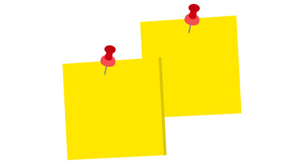 Yellow sticky note paper sheets with shadow isolated on white or transparent background, png