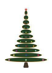 Dessin d'un sapin aux formes arrondies