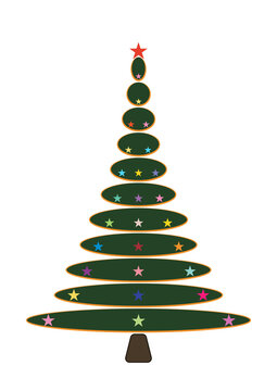 Dessin d'un sapin aux formes arrondies