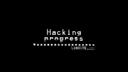 Hacking glitch A dark digital screen displaying “Hacking Progress” with a loading bar, representing an ongoing cyber attack, system intrusion, or data breach in progress. - Powered by Adobe