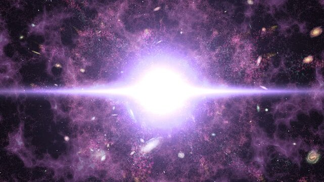 The Big Bang, with representations of the early universe and its expansion.  Elements of this image furnished by NASA.