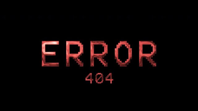 Not Found 404 Text red Digital Noise Glitch Effect Tv Screen Background.