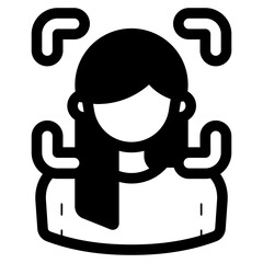 scanning woman face detection icon