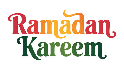 Ramadan Kareem Colorful Text: A vibrant display of the Islamic greeting, beautifully scripted in a cascade of colors, radiates warmth, joy, and spiritual significance.