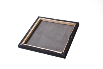 back view of black painted canvas frame