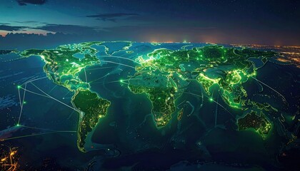 Global network map night