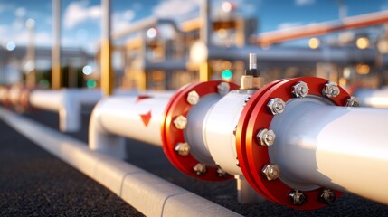 Modern Airport Fuel Infrastructure Concept with Pipes, Valves, and Storage Facilities