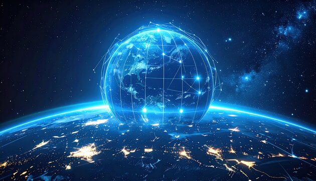 Global network globe - Powered by Adobe