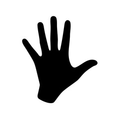 Obraz premium Silhouette of a hand in a minimalist style with five fingers