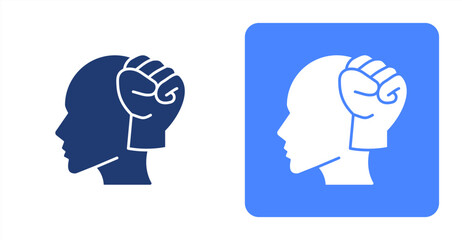 Mindset Glyph , Two-tone color and contrasting background icon illustration