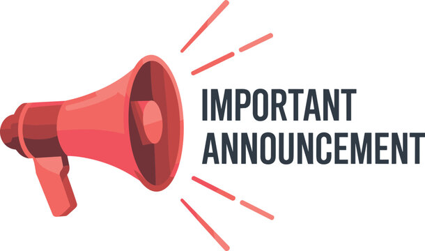 Red Megaphone Important Announcement Vector Illustration