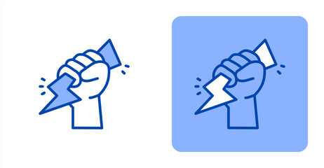 Willpower Line Color , Two-tone color and contrasting background icon illustration