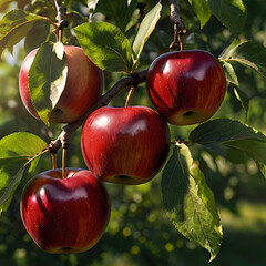 apple on tree, apple garden , apple fruit closeup	