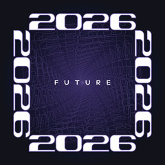 Modern 2026 Number Design with Infinite Typography Tunnel Effect