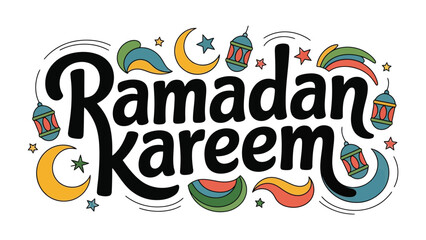 Fototapeta premium Ramadan Kareem: Embrace the spirit of Ramadan with this vibrant and celebratory graphic. The design encapsulates the core values, traditions, and blessings associated with Ramadan.