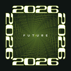 Modern 2026 Number Design with Infinite Typography Tunnel Effect