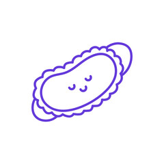 Sleeping Eye Mask Icon. Thin Line Illustration of Soft Mask with Closed Eyes and Adjustable Strap, Pictogram of Comfort for Sleep, Travel Blindfold, Bedtime Accessory and Relaxation Aid.