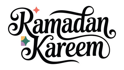 Ramadan Kareem Illustration: Artistic calligraphy design of Ramadan Kareem, evoking the spirit of Ramadan. The artwork radiates with festive vibes