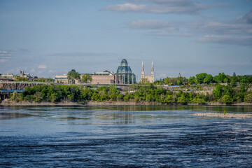 National Gallery of Canada and Notre Dame Cathedral Basilica across the Ottawa River