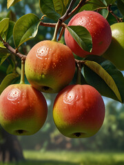 guava on tree, guava garden , guava fruit closeup