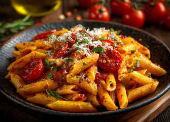 Penne pasta in tomato sauce