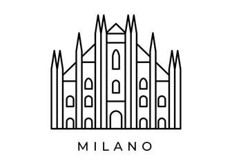 duomo di milano outline icon. vector