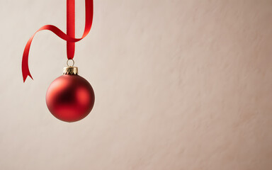 Red Christmas Ornament Balls: Shiny Holiday Decor for Festive Celebration Backgrounds