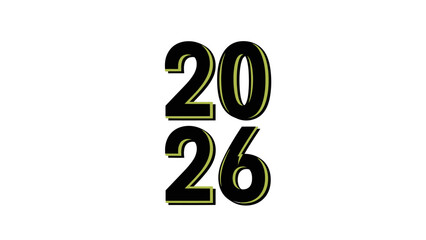 Modern 2026 graphic design with bold black and yellow numbers