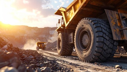 Mining truck on dirt road