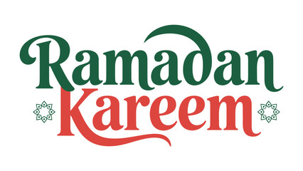 Fototapeta premium Ramadan Kareem: A vibrant and elegant typography design announces the holy month, decorated with traditional islamic elements.