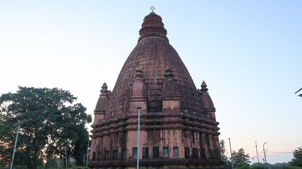 India, Assam, Sivasagar, View of 18th Century Lord Shiva Temple Built During the Ahom Dynasty. 