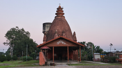 India, Assam, Sivasagar, View of 18th Century Lord Shiva Temple Built During the Ahom Dynasty. 