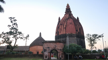 India, Assam, Sivasagar, View of 18th Century Lord Shiva Temple Built During the Ahom Dynasty. 