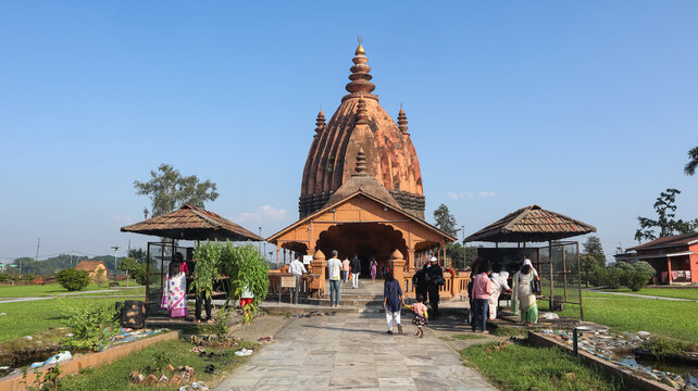India, Assam, Sivasagar, View of 18th Century Lord Shiva Temple Built During the Ahom Dynasty. 