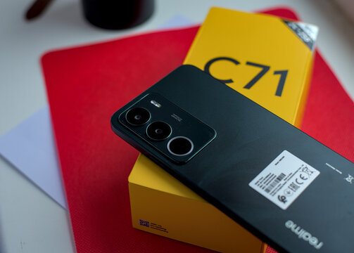 Teplyk, Ukraine, December 24, 2025: realme launch new smartphone realme C 71