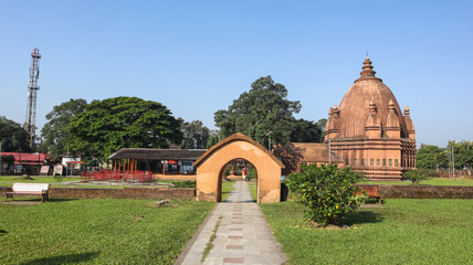 India, Assam, Sivasagar, View of 18th Century Lord Shiva Temple Built During the Ahom Dynasty. 