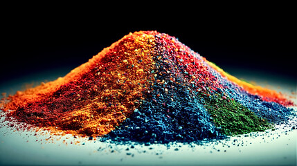 pile of colorful sand