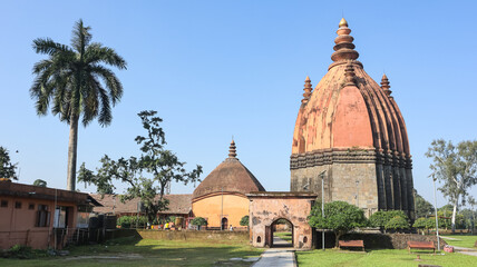 India, Assam, Sivasagar, View of 18th Century Lord Shiva Temple Built During the Ahom Dynasty. 
