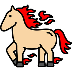 firehorse icon in filled line style