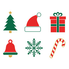 Collection of Festive Holiday Season Symbols and Graphic Elements Set
