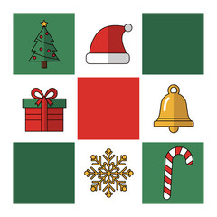 Celebrating winter holidays with festive season decorative elements illustrations