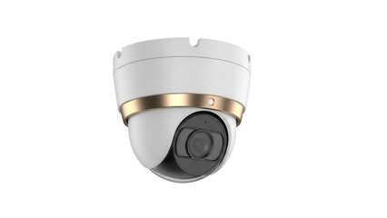 Modern dome security camera PNG isolated on transparent background, surveillance system for home and business safety © Dan