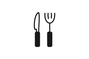 hand drawn knife and fork restaurant unique logo template