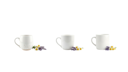 White Mug with Flowers