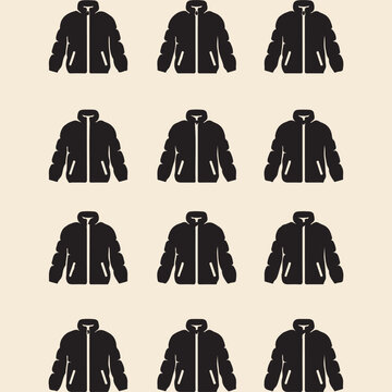 Vector set of vinter clothes. Different types of coats and jackets.