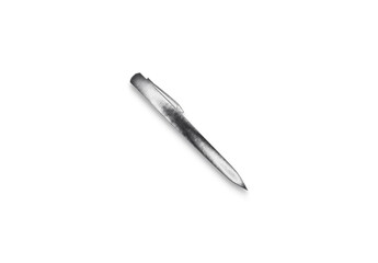 Chrome metal 3D logo effect Mockup of Pen.